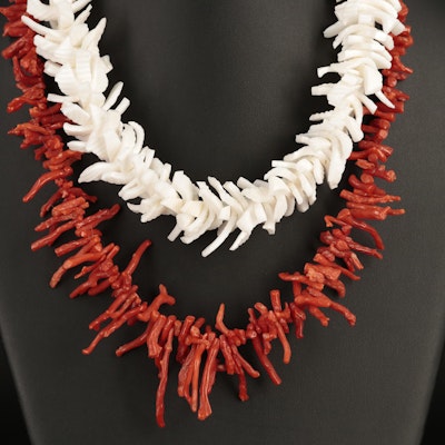 Sterling Coral Necklaces
