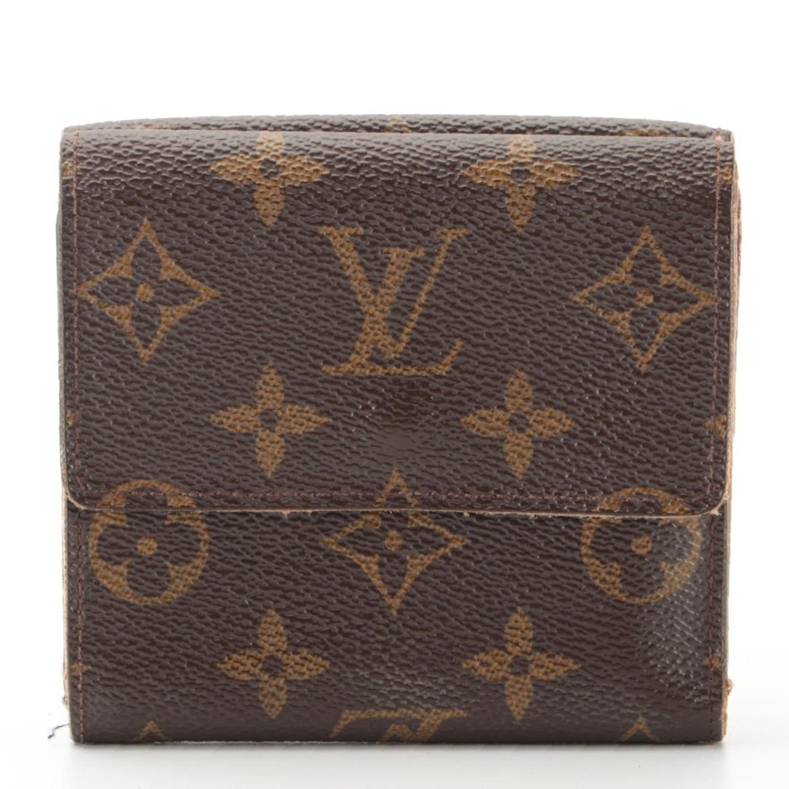 Louis Vuitton Portefeuille Elise French Flap Wallet in Monogram Canvas