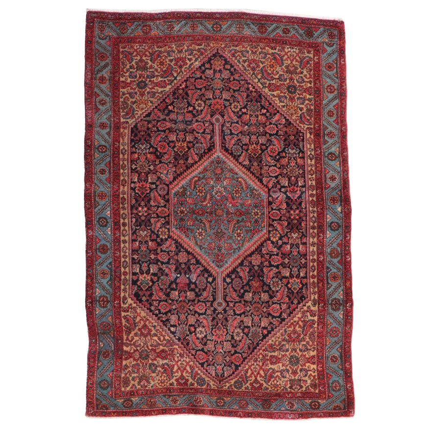 4'3 x 6'7 Hand-Knotted Persian Bijar Area Rug