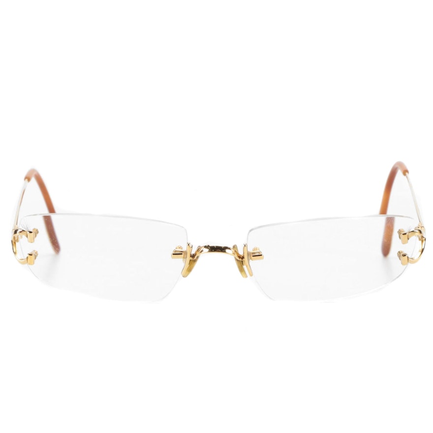 Cartier Rimless Prescription Eyeglasses with Case