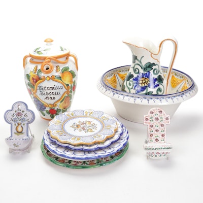Talavera and Other Spanish and Italian Majolica Tableware and Accessories