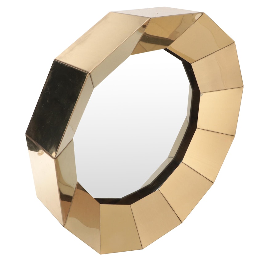 Faceted Brass Mirror by Curtis Jeré, Circa 1970