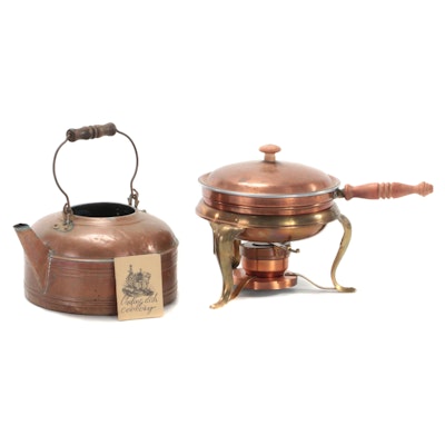Copper Kettle and Chafing Dish, 20th Century