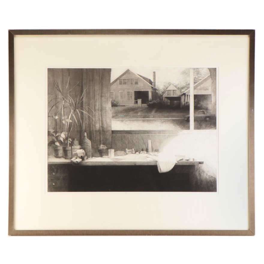 Fred Lawyer Etching "Laramie View," 1982