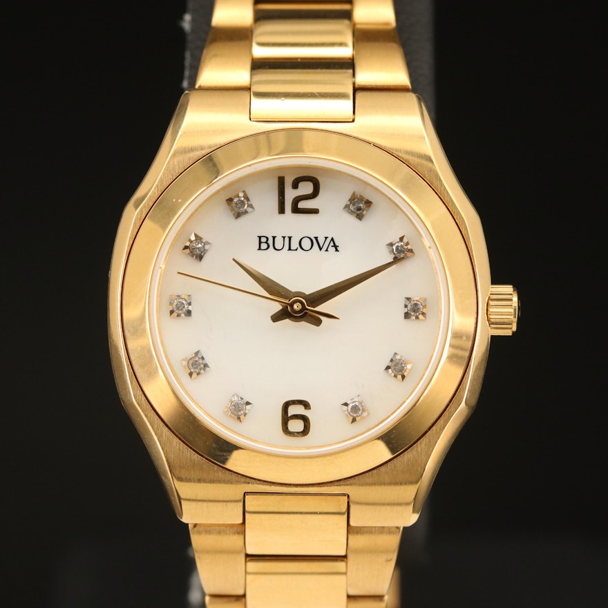 Bulova Diamond and Mother-of-Pearl Wristwatch