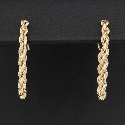 14K Rope Hoop Earrings