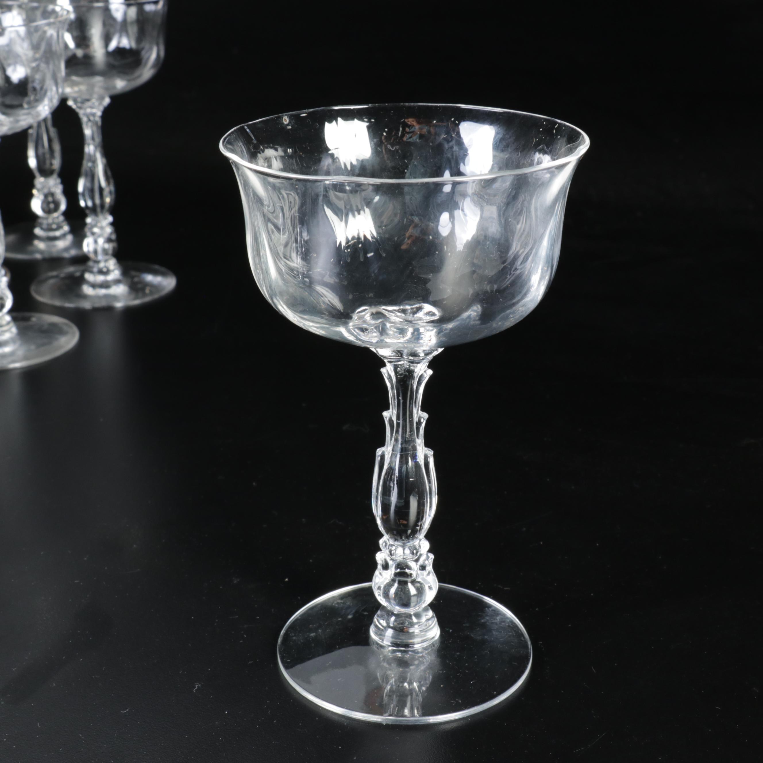 Fostoria "Cellini Loop Optic" Champagne Coupes, Wine Glasses and More