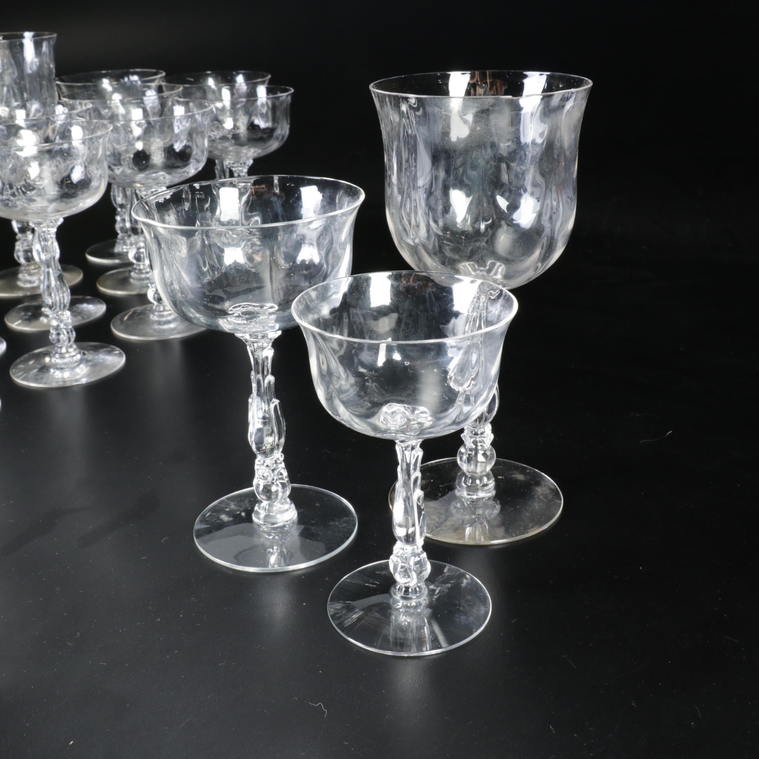 Fostoria "Cellini Loop Optic" Champagne Coupes, Wine Glasses and More