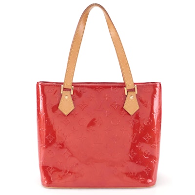 Louis Vuitton Houston Bag in Red Monogram Canvas and Vachetta Leather