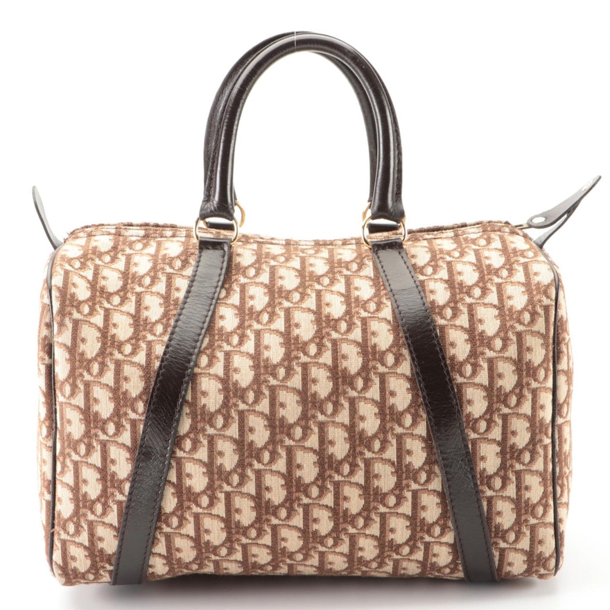 Christian Dior Monogram Canvas and Leather Top Handle Bag
