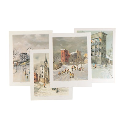 Robert Fabe Offset Lithographs Including "Winter Morning"