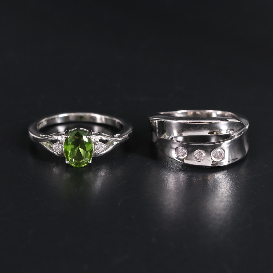 Sterling Silver Ring Collection Including Peridot