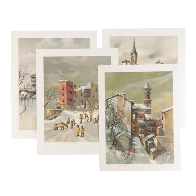 Robert Fabe Offset Lithographs Including "December Afternoon," 1995
