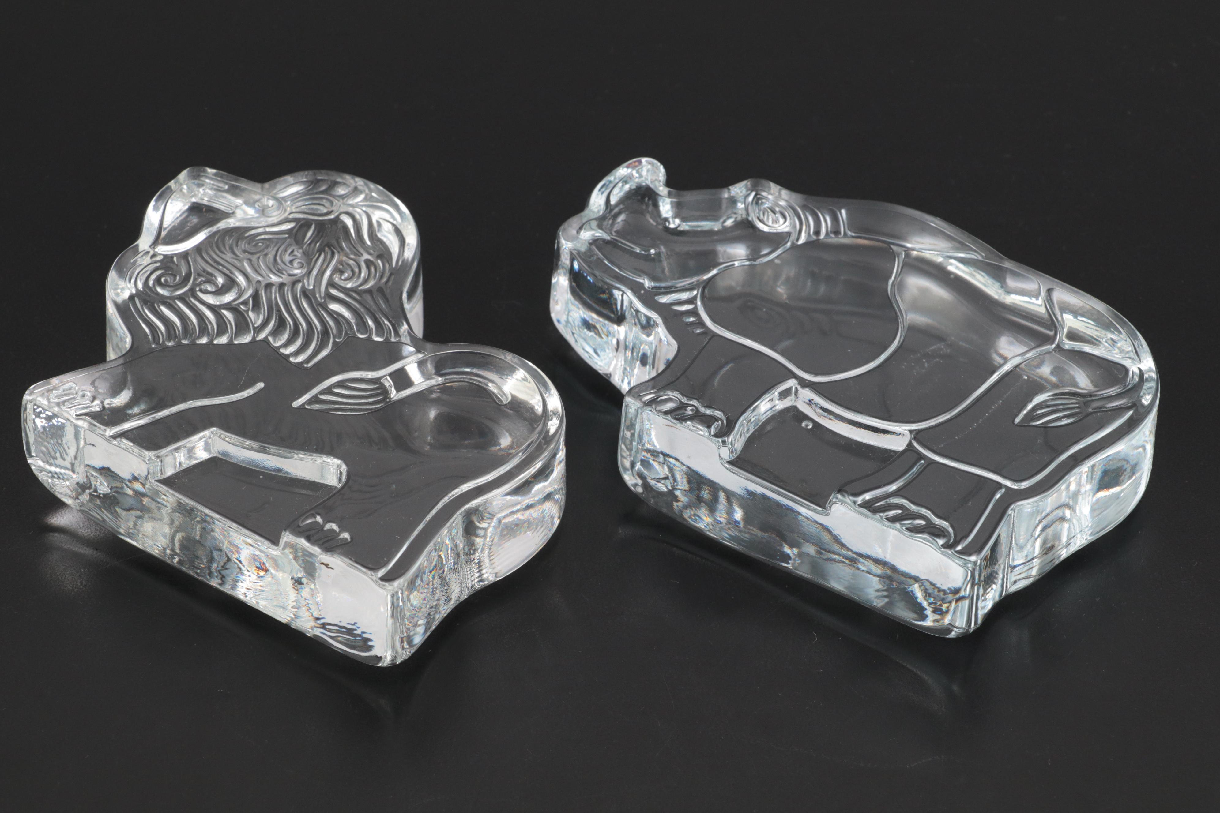 Dansk Crystal Zoo Animal Paperweights with Other Crystal Snare Drum