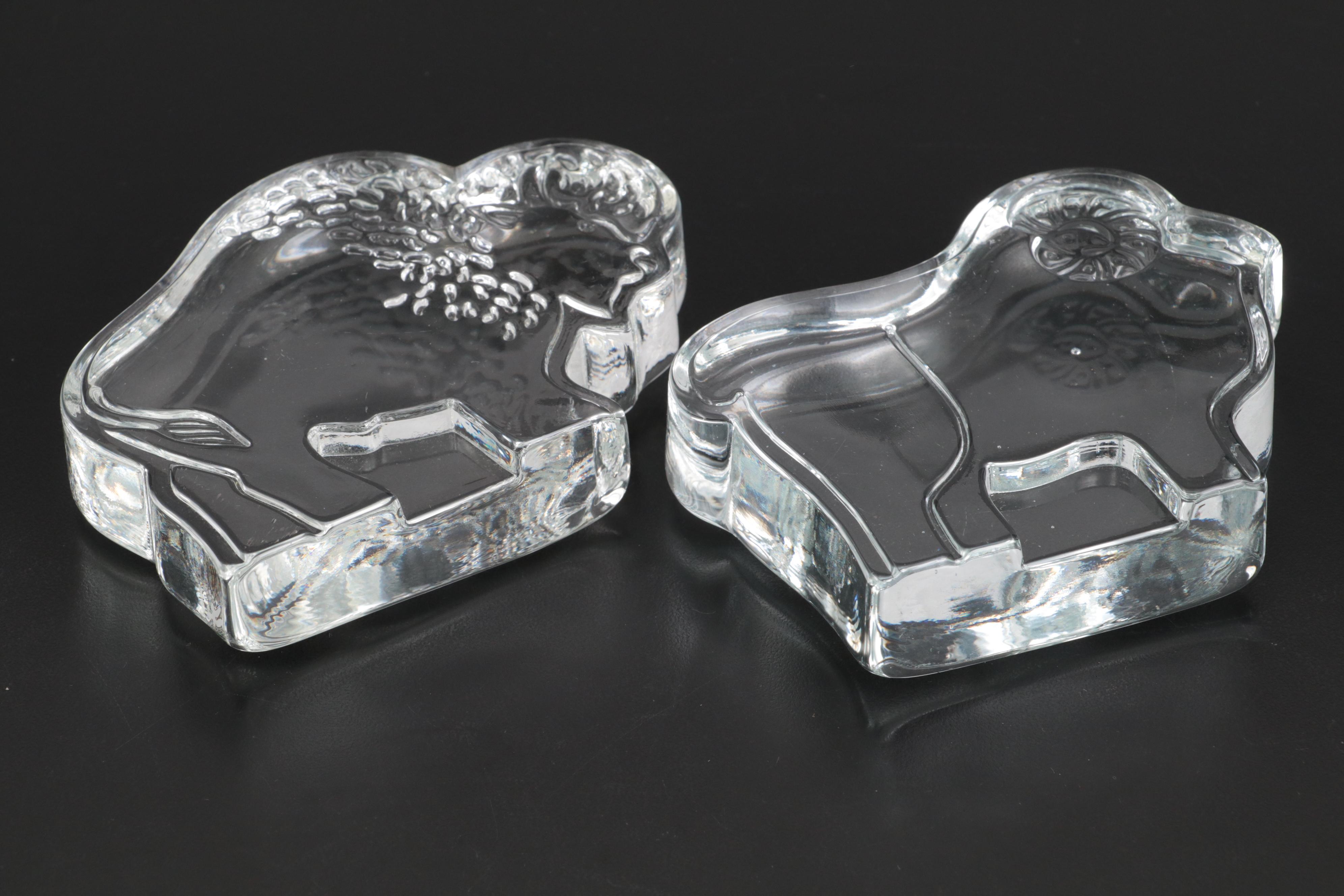 Dansk Crystal Zoo Animal Paperweights with Other Crystal Snare Drum