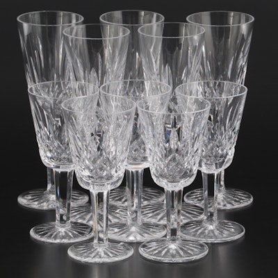 Waterford Crystal "Lismore" White Wine and Fluted Champagne Glasses