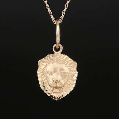 14K Lion Pendant Necklace