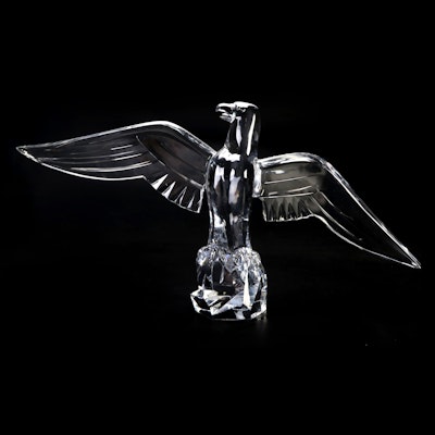 Georges Chevalier for Baccarat Large Crystal Eagle Sculpture, 20th Century