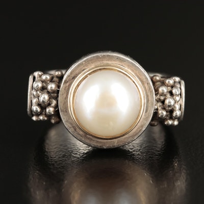 Michael Dawkins Sterling Pearl Ring with 14K Accents