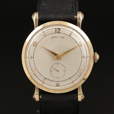 Hamilton 10K Gold Fancy Lugs Wristwatch