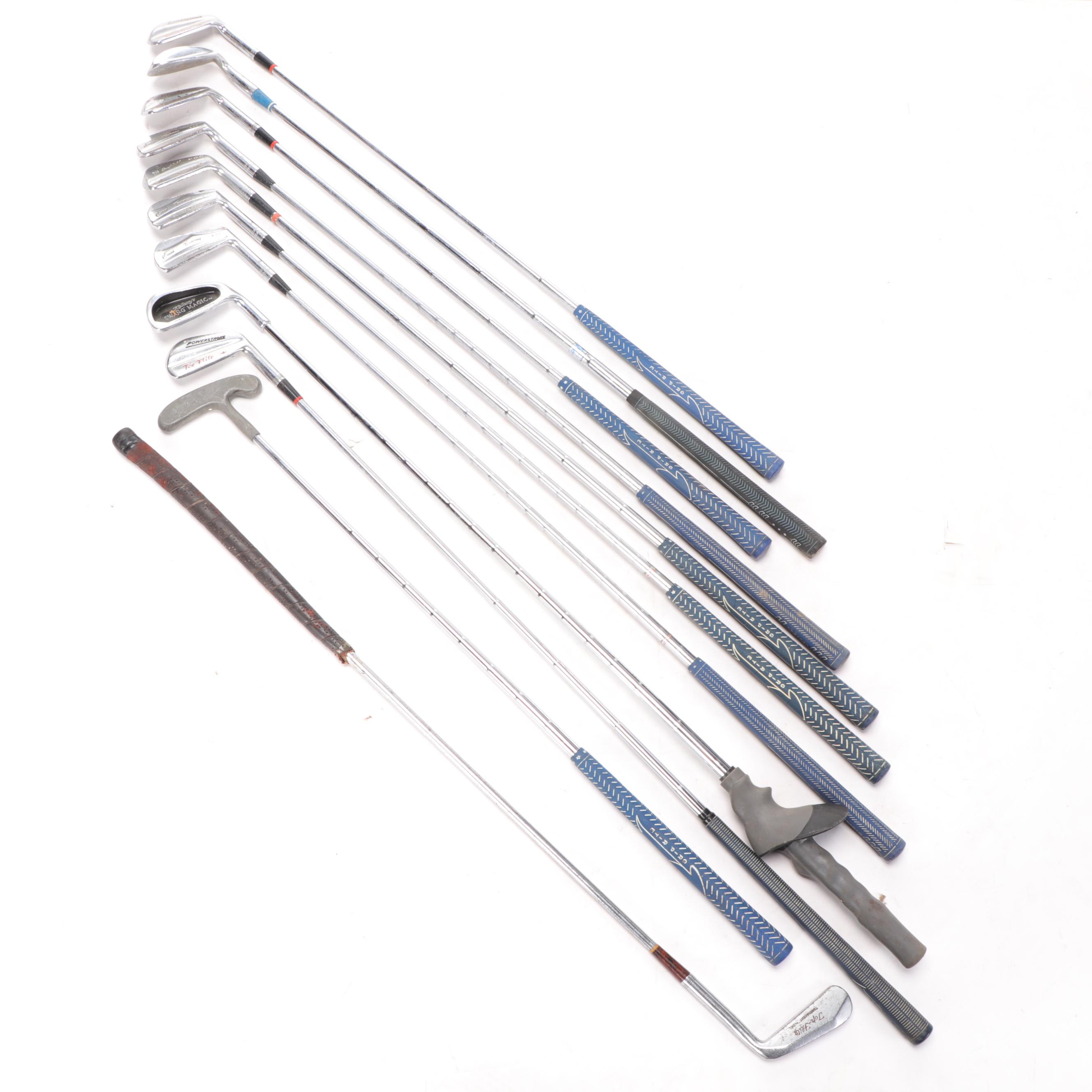 Dynatour Oversize Irons with Assorted Woods and Other Golf Clubs with
