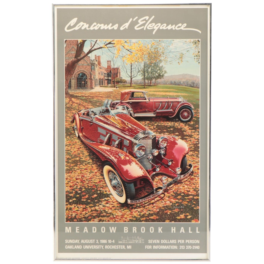 Meadow Brook Hall Concours d'Elegance Offset Lithograph After N. Gray Counts