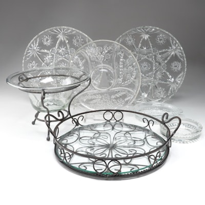 Glass Platters with Other Table Accessories