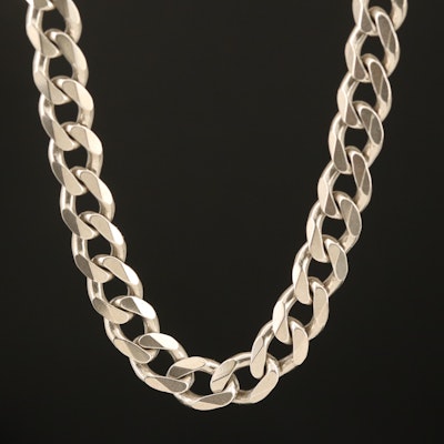 Italian Sterling Curb Chain Necklace