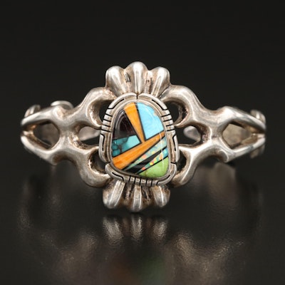 F.L. Begay Navajo Diné Cuff with Opal, Turquoise and Spiny Oyster