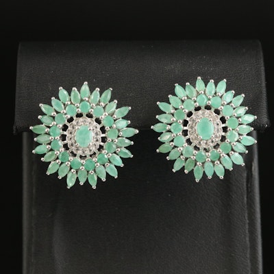 Sterling Emerald and Topaz Earrings