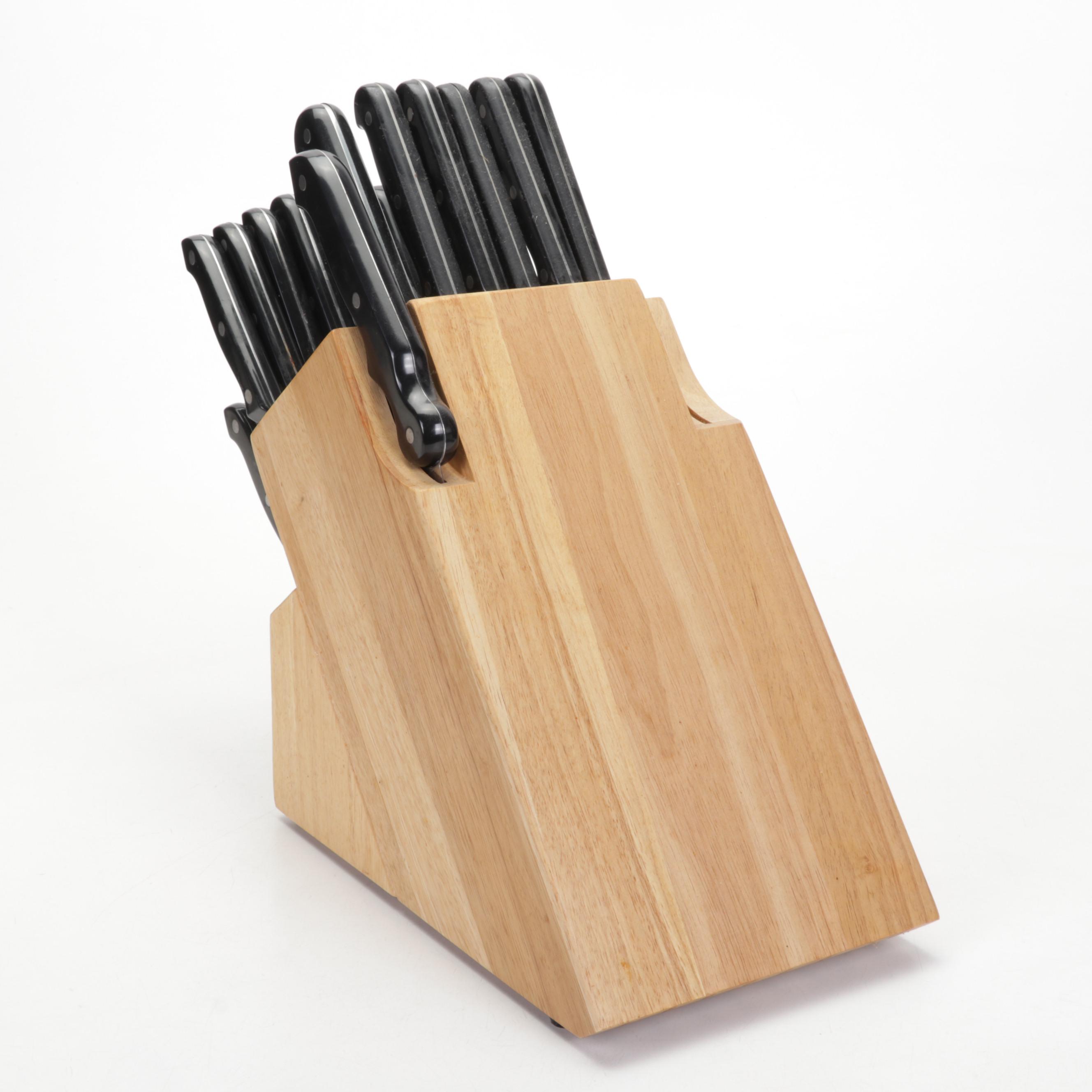 Six Star "Showtime" Cutlery Knife Set and Labeled Knife Block EBTH