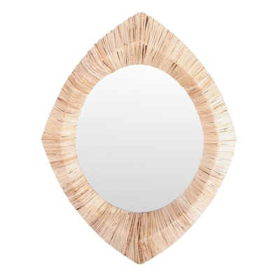 Jungalow for Opal House Rattan-Wrapped Mirror