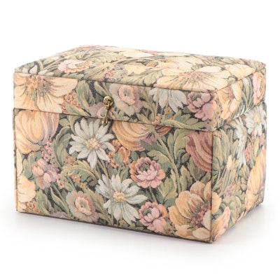 Floral Tapestry Covered Jewelry Box