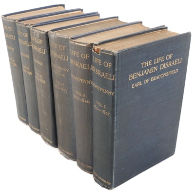 "The Life of Benjamin Disraeli" Complete Set by William Monypenny, Early 20th C.