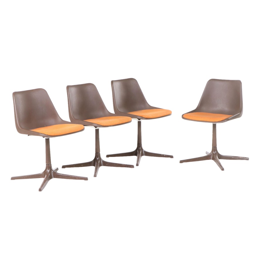 Overman by Robin Day for Hille Modernist Molded Plastic Swivel Chairs, 1960s