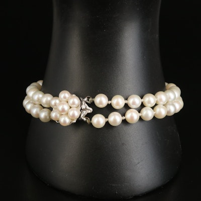 Pearl Double Strand Bracelet with 14K Clasp