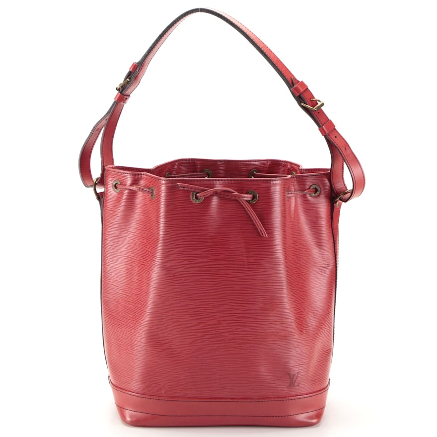 Louis Vuitton Noé Bucket Bag in Castilian Red Epi and Smooth Leather