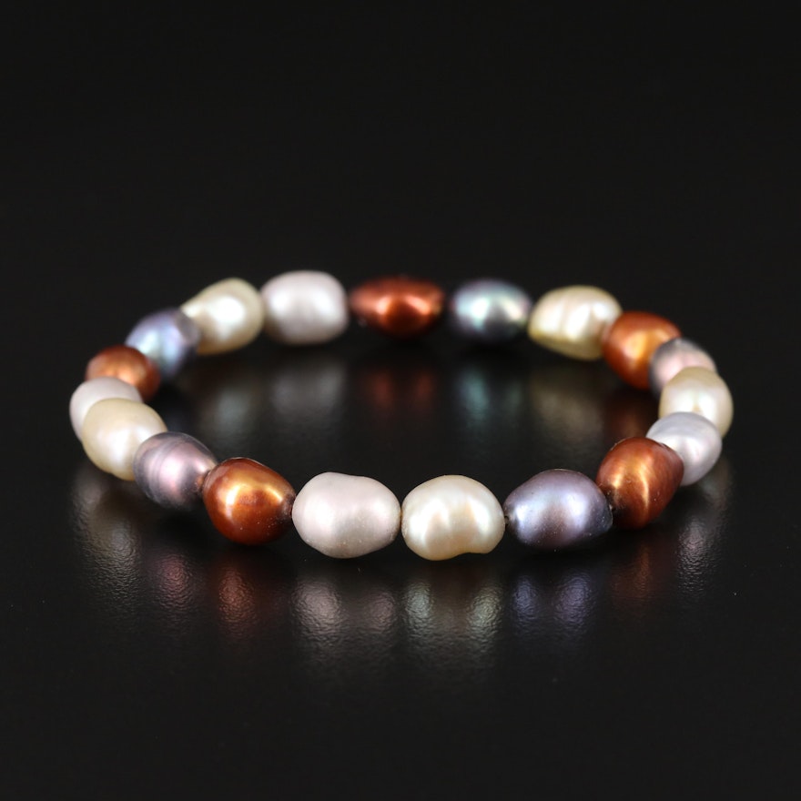 Multi-Colored Expandable Pearl Bracelet