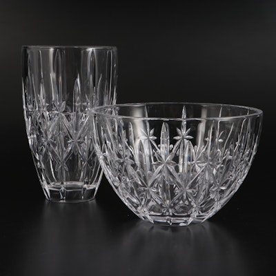 Marquis by Waterford "Sparkle" Crystal Vase and Bowl