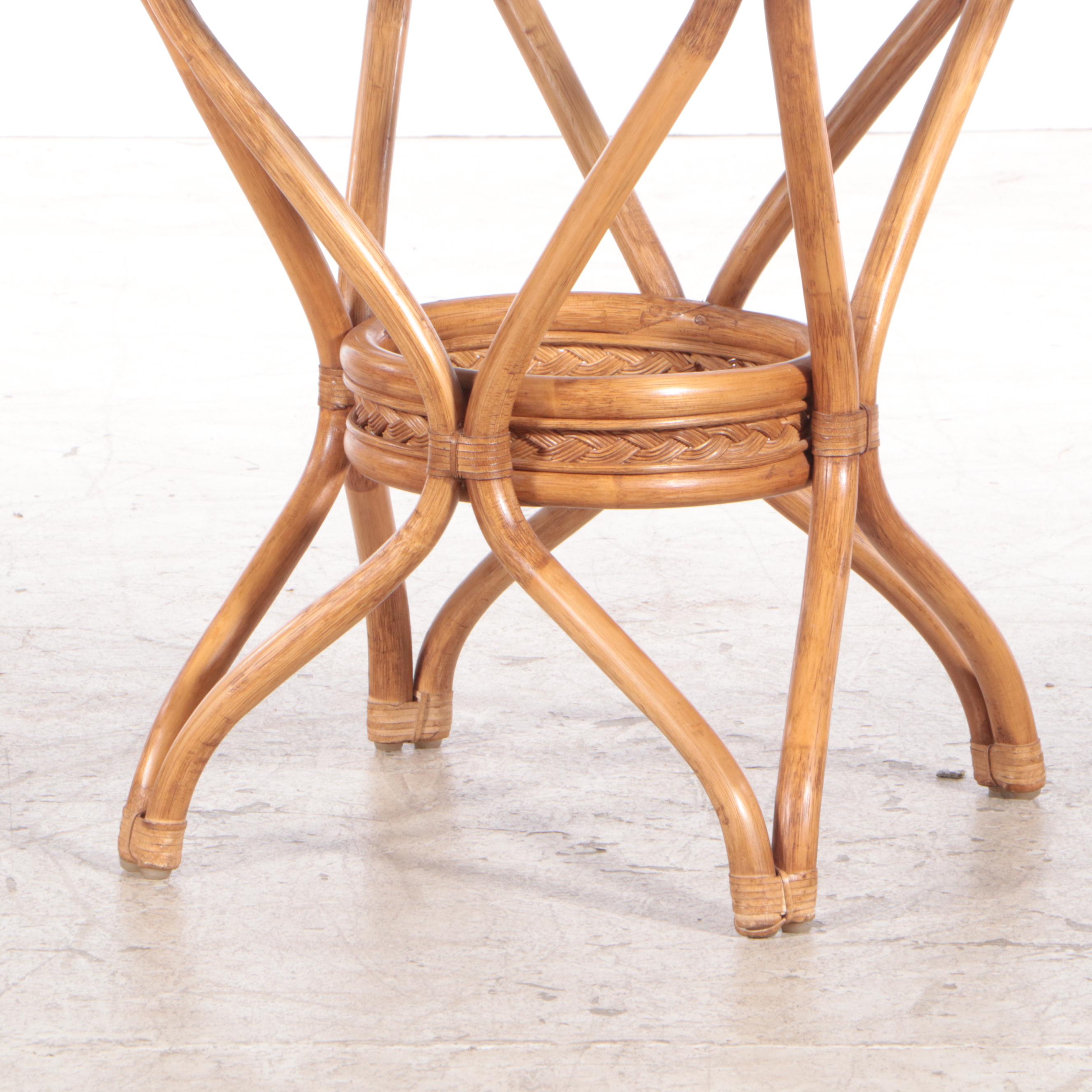 King's Rattan, Inc. Five Piece GlassTop Dining Set, 1990s EBTH