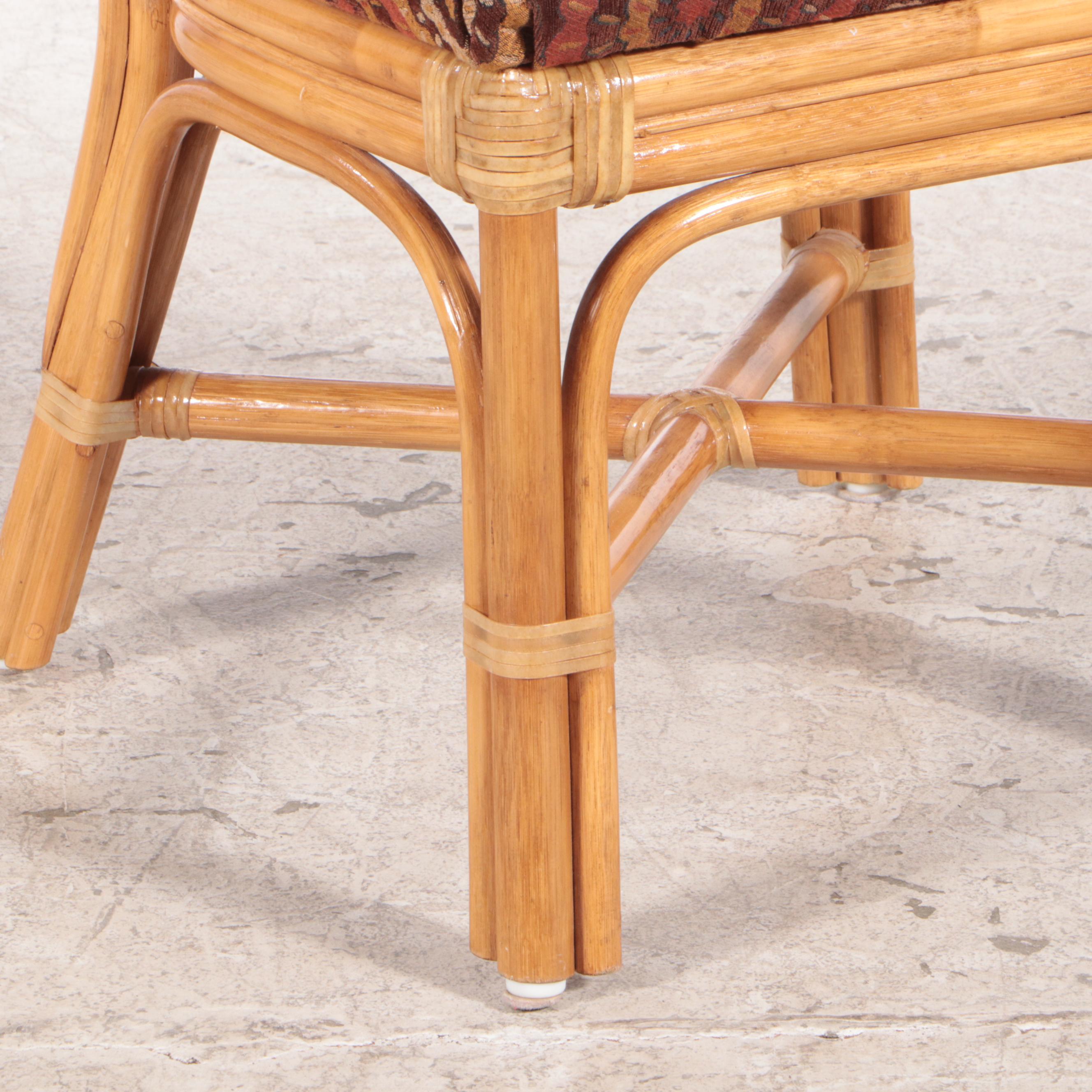 King's Rattan, Inc. Five Piece GlassTop Dining Set, 1990s EBTH