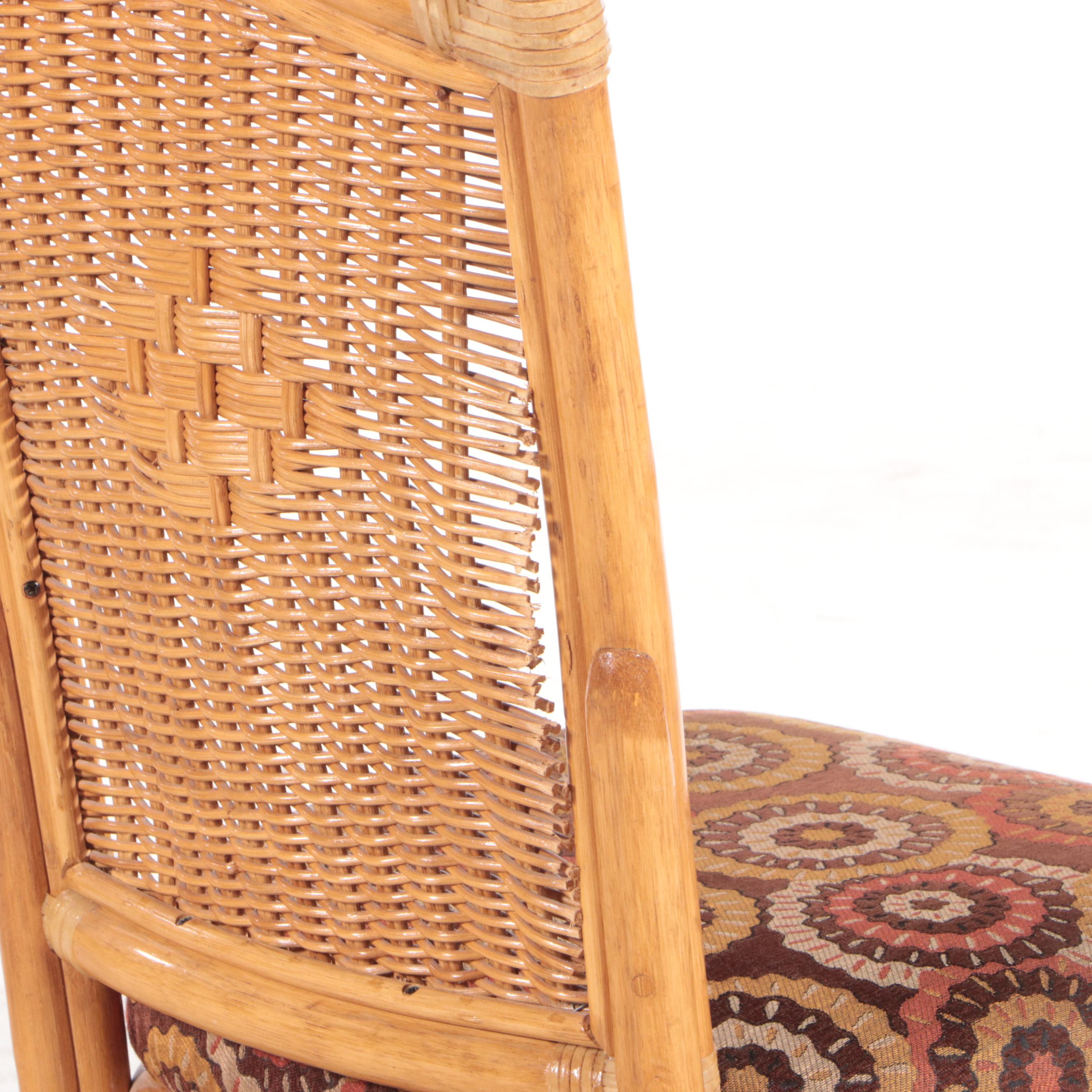 King's Rattan, Inc. Five Piece GlassTop Dining Set, 1990s EBTH