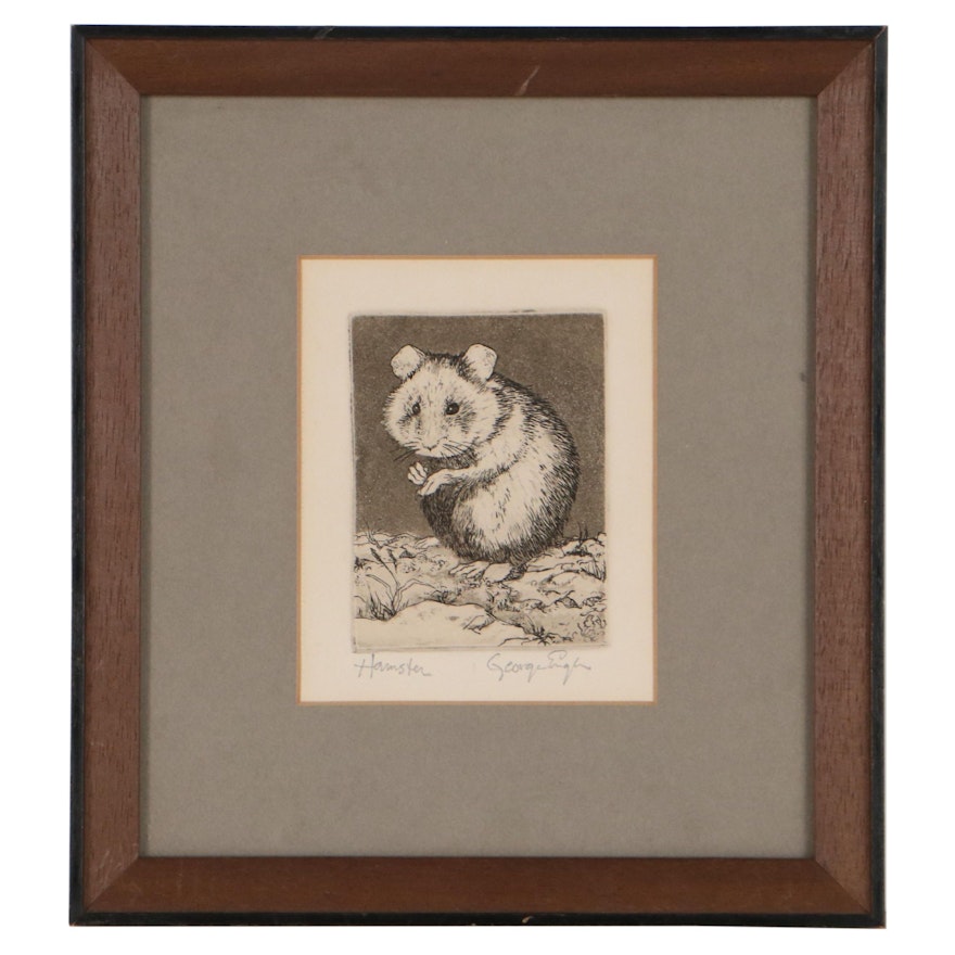 George Engle Etching With Aquatint "Hamster"
