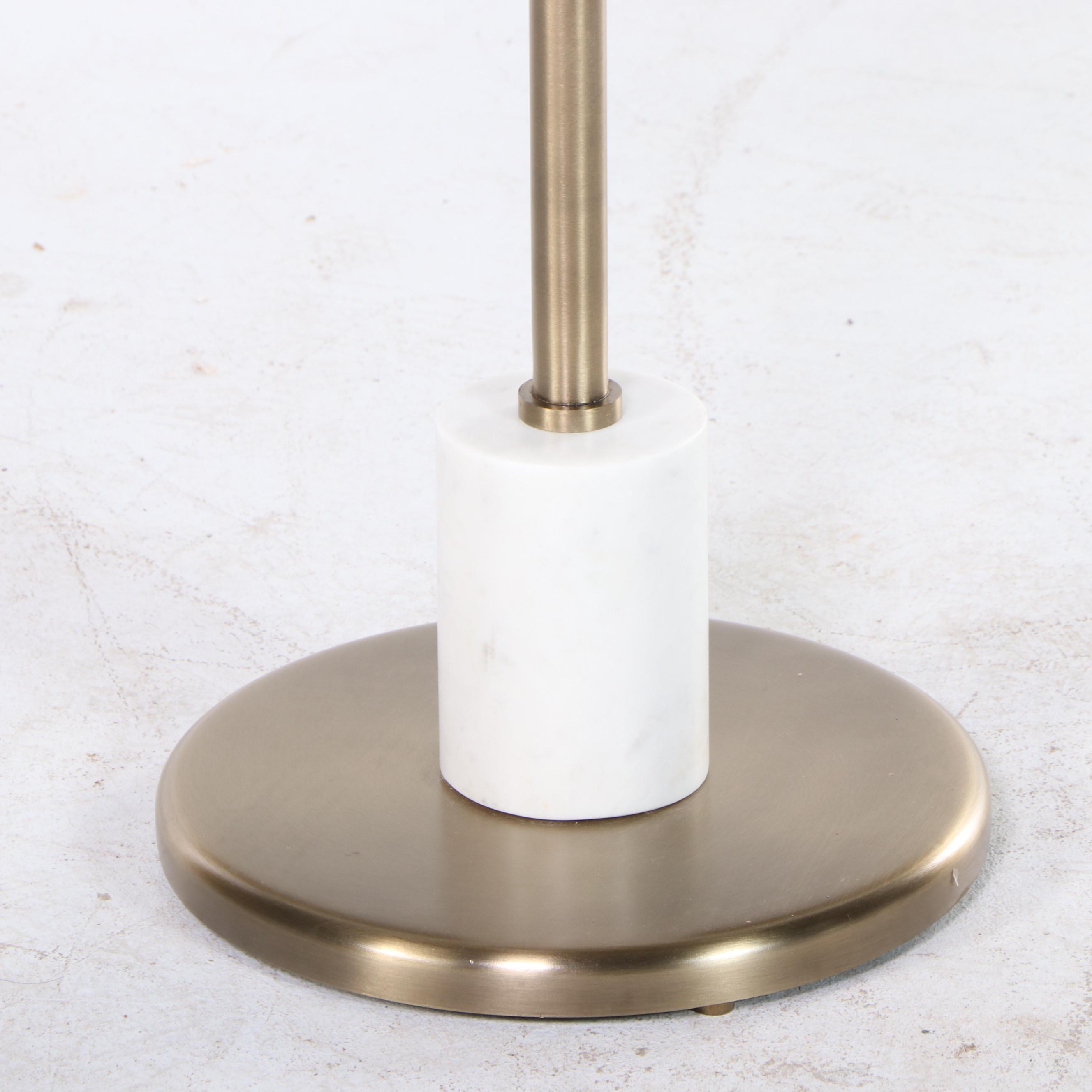 Studio McGee Threshold "Fielding" Pedestal Accent Table in Aged Brass