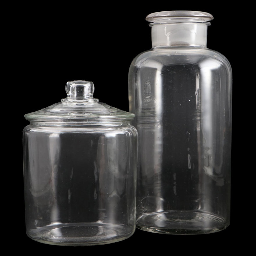 Hermann Heye German Apothecary Jar and Other Glass Canister