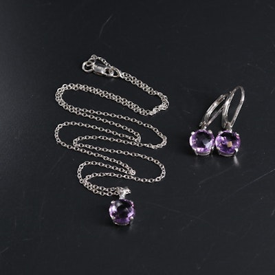 Sterling Silver Jewelry Assortment Including Amethyst
