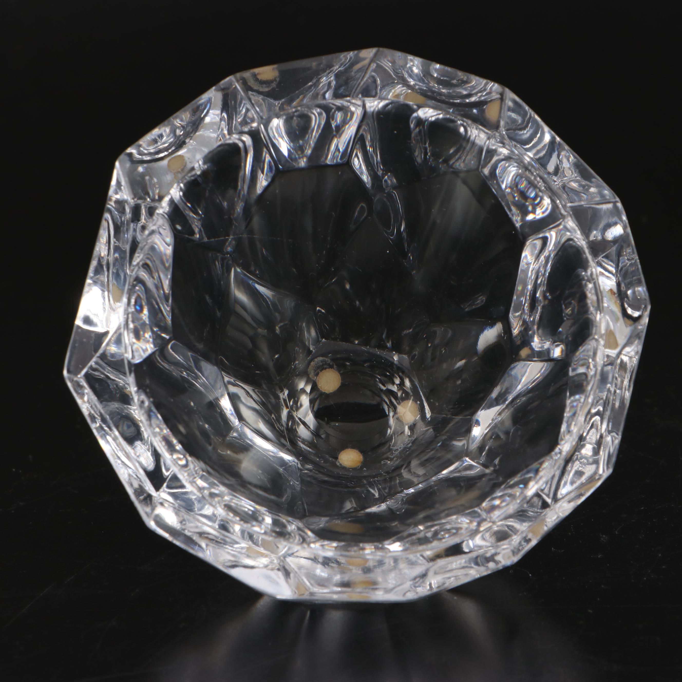 Orrefors Fluted Crystal Vase and Faceted Bowl EBTH