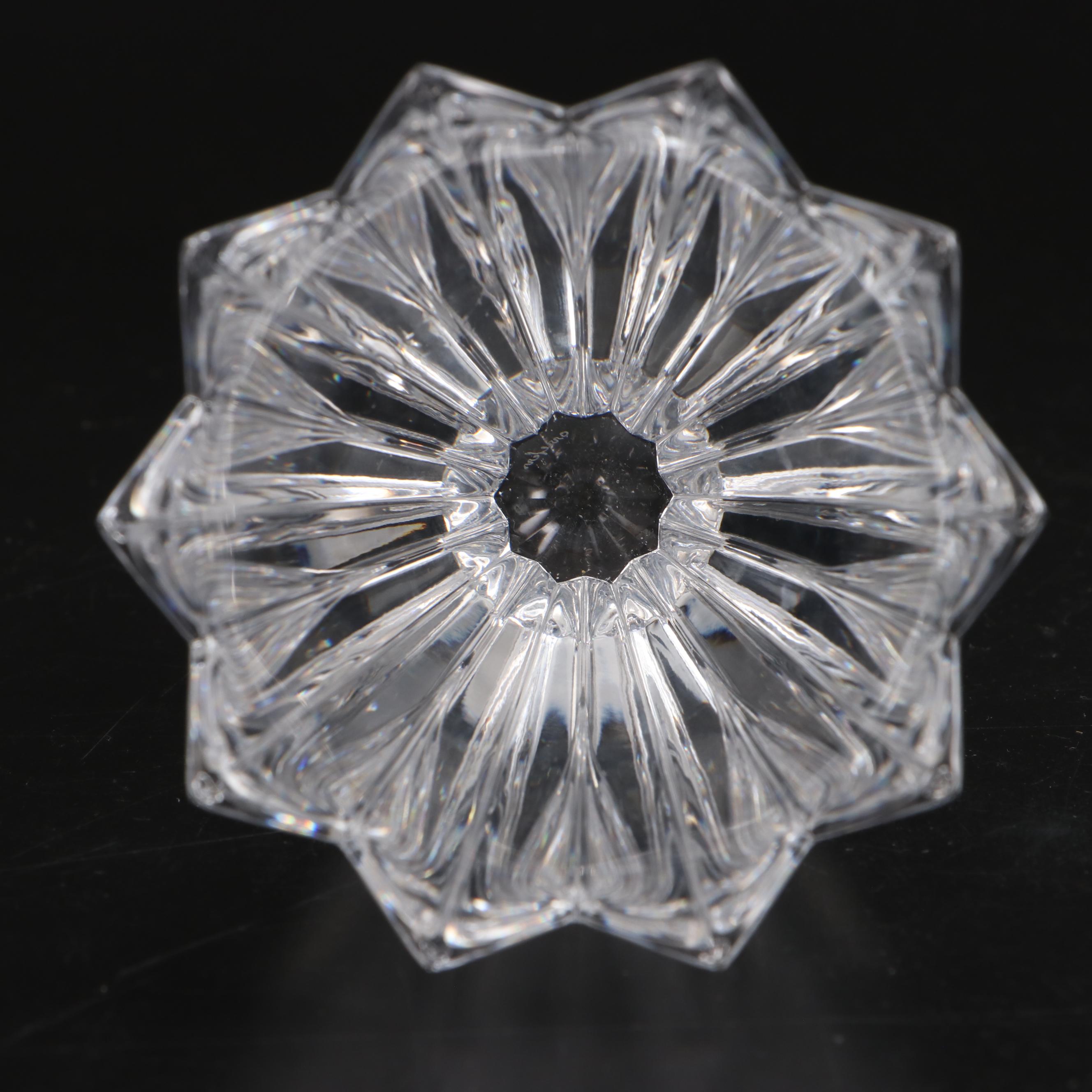 Orrefors Fluted Crystal Vase and Faceted Bowl EBTH