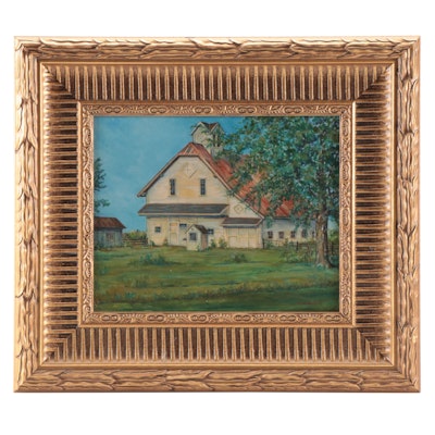 E.W. Martin Oil Painting of House, Mid-20th Century