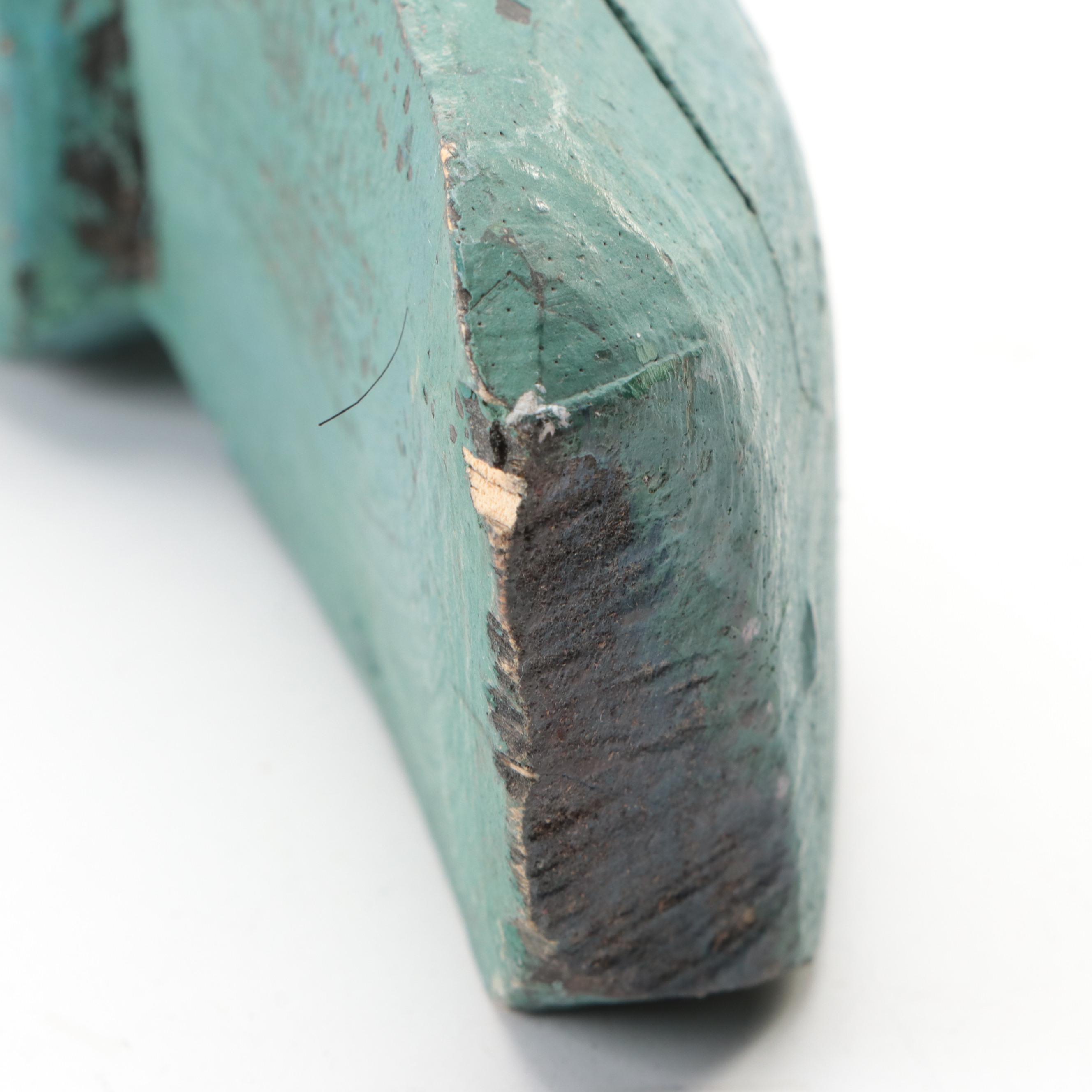 Folk Art Carved Wood and HandPainted Eel EBTH